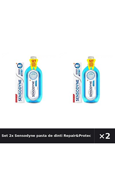 Sensodyne Set 2x pasta de dinti Repair&Protect 75ml+Apa de Gura 500ml