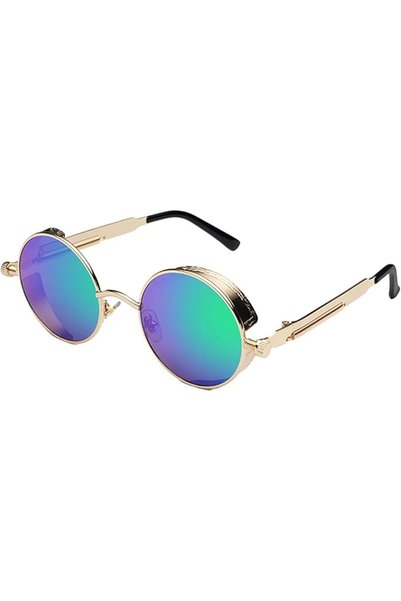 ProudDemon Retro Gothic Steampunk Sunglasses for Women Men Round Lens Metal F...
