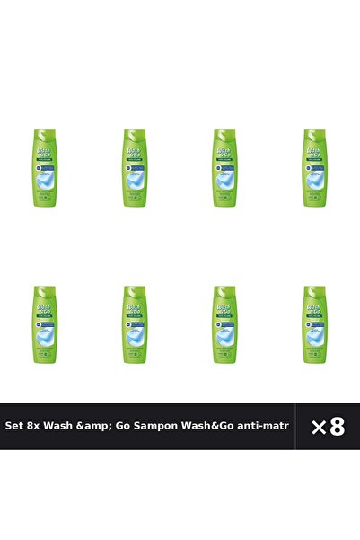 WASH&GO Set 8x Wash &amp;   Șampon anti-matreata, 360 ml