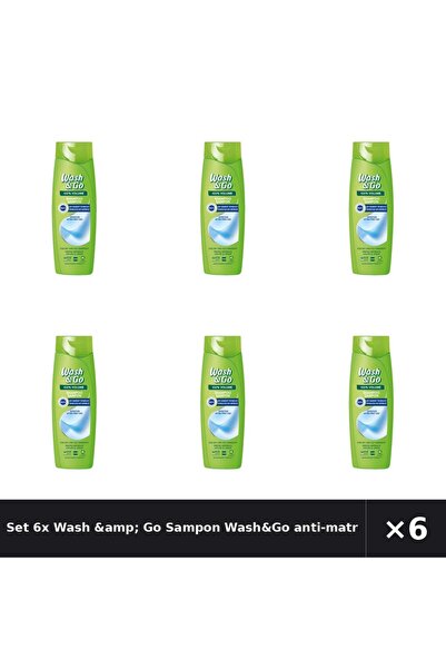 WASH&GO Set 6x Wash &amp;   Șampon anti-matreata, 360 ml