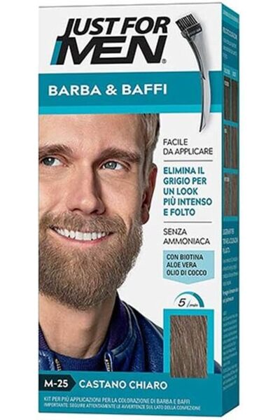 Just For Men Mustache & Beard, Beard Dye for Men with Brush Included for Easy...