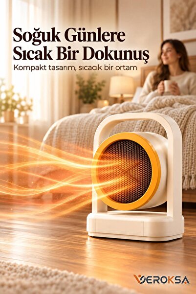 VEROKSA Mini Fanlı Isıtıcı HT-100 500 W Masa Altı Ayak Isıtıcısı Taşınabilir ...