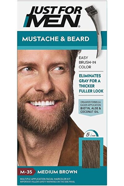 Just For Men Mustache & Beard, Beard Dye for Men with Brush Included for Easy...