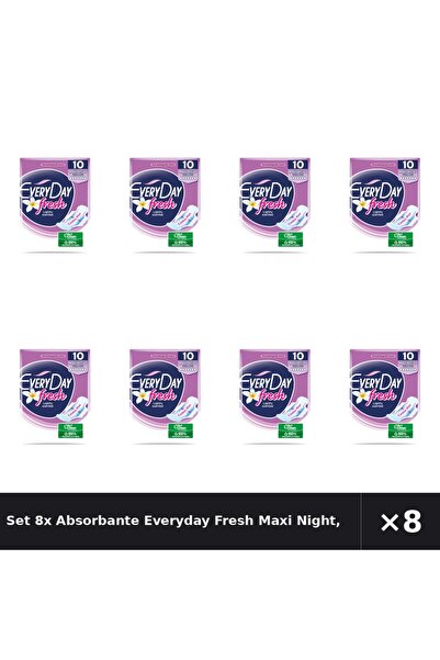 EveryDay Set 8x Absorbante Fresh Maxi Night, 10 bucăți
