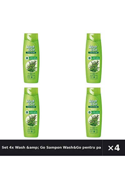WASH&GO Set 4x Wash &amp; Go Sampon pentru par gras cu extract de ierburi, 36...