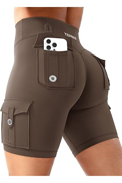 GENERAL YEOREO CoreFlex Women Workout Biker Shorts with Cargo Pockets Hidden ...