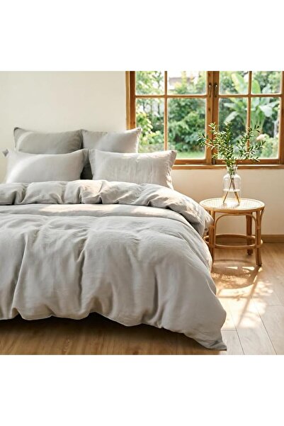 Simple&Opulence طقم غطاء لحاف مزدوج من 3 قطع، 100% كتان يشبه القطن المغسول، 2...
