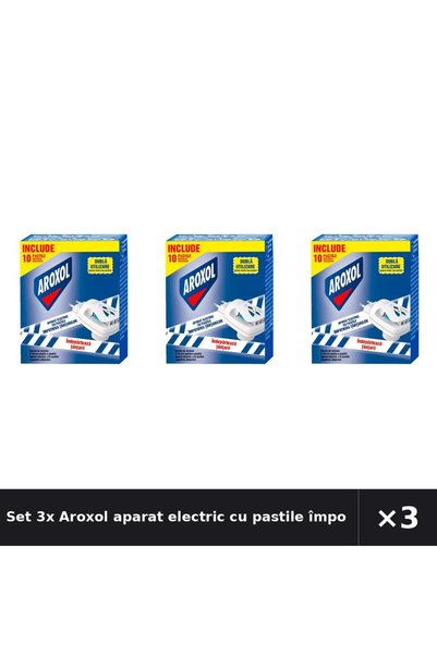 Aroxol Set 3x aparat electric cu pastile împotriva tântarilor