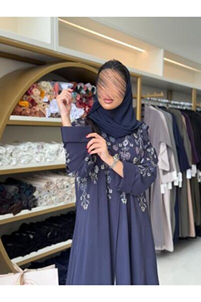 aljmal alraqi abaya عباية ميرال بقماش كريب اوكراني مطرز كحلي