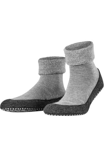 FALKE Cosyshoe Men's Slippers with Rubber Sole in Non-Slip Felt Excellent Gri...