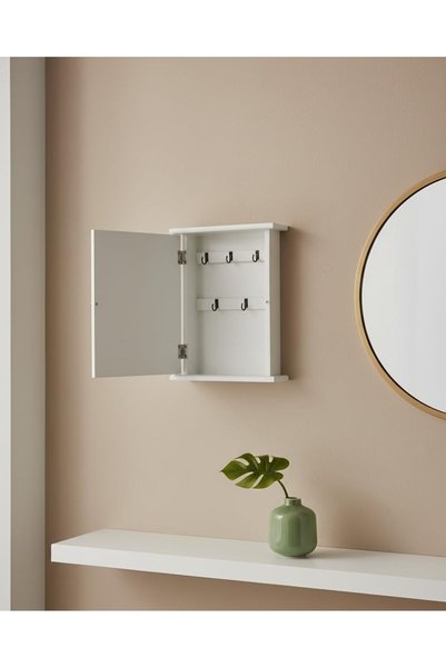 Generic AASAI CART Welcome Sign Wall Wooden Key Box, White Wooden Lighthouse Design, 5 Decorative Hooks, Marble Pattern, Wall Mount Storage Organizer, Mounted Key Holder