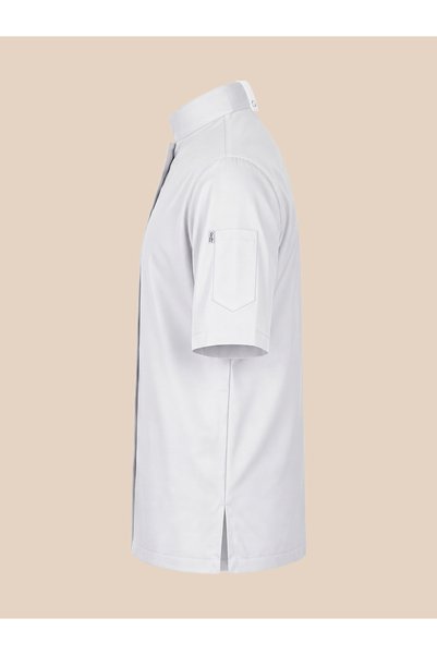 Signature Uniform Durable Premium Alpaca Fabric Double-Breasted Men's Chef Jacket - White / Black - Name Embroidery Gift