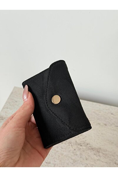lalettobags Θήκη κάρτας από σουέντ με κλείσιμο ακαρντερόφωνο