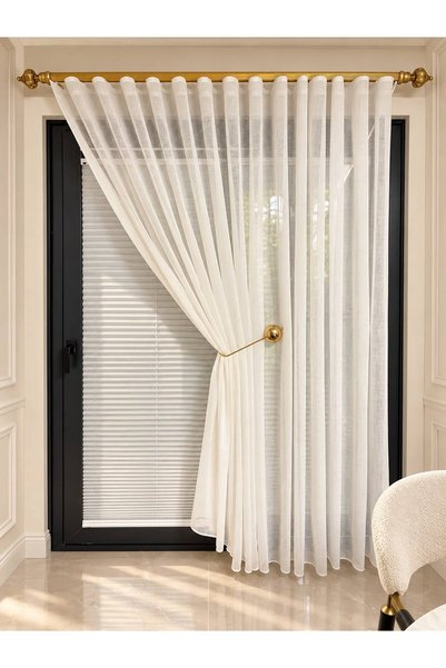 GACALLAR HOUSE Natural Linen Heavy Weight 1/3 Full Pleated No Ironing Needed after Washing, Does Not Show the Interior of the House Original