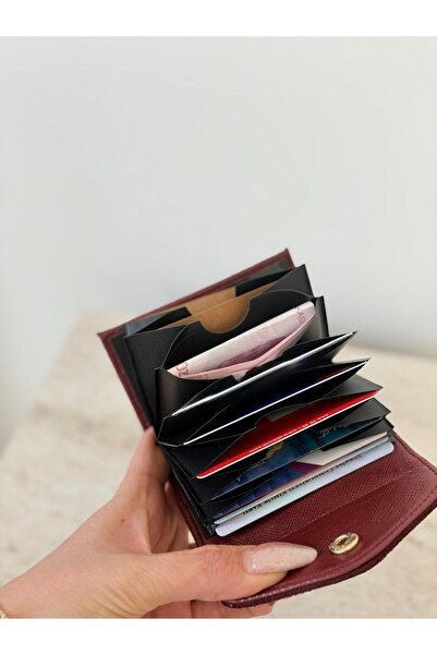 lalettobags Suede Accordion Snap Closure Card Holder