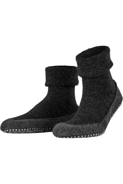 FALKE Cosyshoe Men's Slippers with Rubber Sole in Non-Slip Felt Excellent Gri...