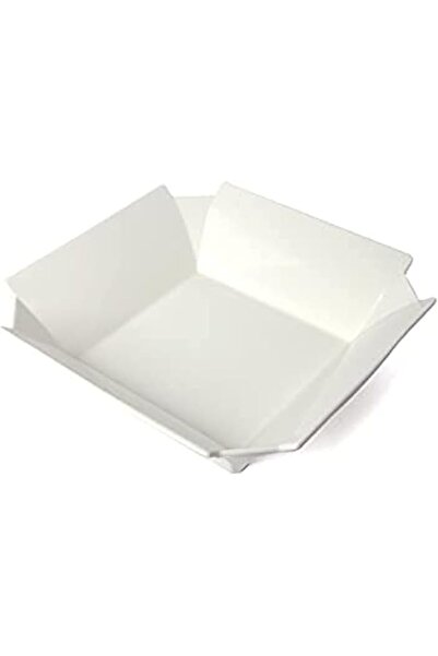 SQUALO Elegant Porcelain Deep Square Bowl with Telted Edges - White - 25x25cm...