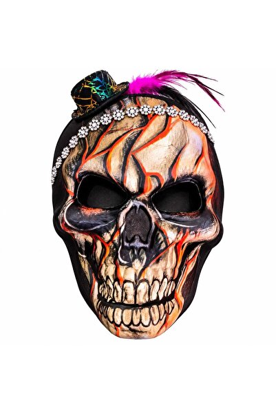 MASHASHOP Masca de Halloween cu craniu pentru copii, model înfricoșător, acce...