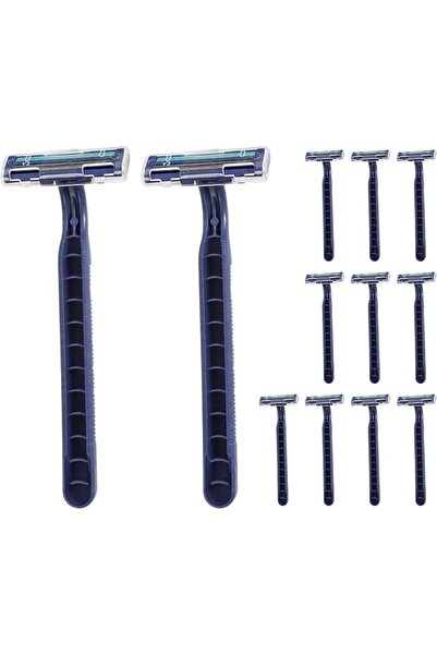 Lawazim 2-Blade Men's Disposable Razors - Pack of 12 - Dual Blade Disposable ...