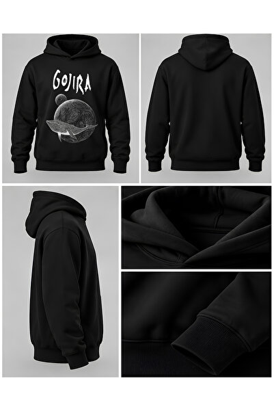 BUTSHIRT ‘Gojira - Flying Whales‘ Baskılı Unisex Kapüşonlu DAR Kesim Sweatshirt