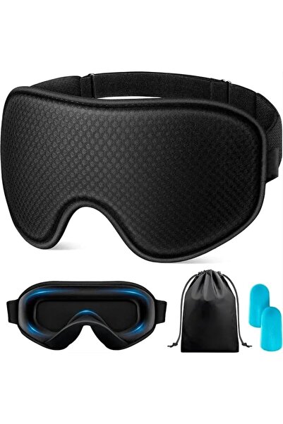 Yelajoy 3D Contour Sleep Mask with Ear Plugs, Blackout Eye Masks, Zero Pressu...