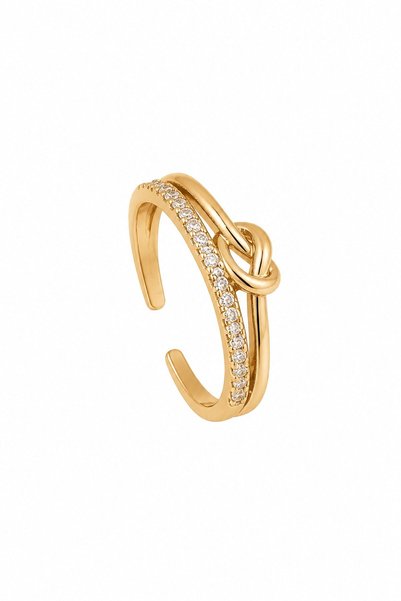 nesdesignn Knot Model Stone Gold Pinky Ring