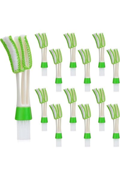 Tazweeq 12 Piece Mini Duster Set, Car AC Vent Cleaner Brush, Keyboard and Win...