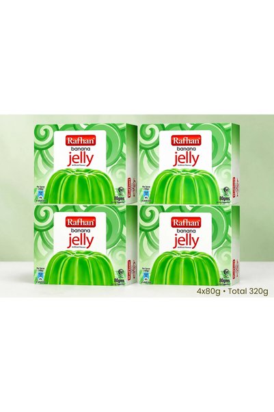 Generic Brand 💚   هلام الموز من رفان - 80 جرام × 4 عبوات 🍌 🍮