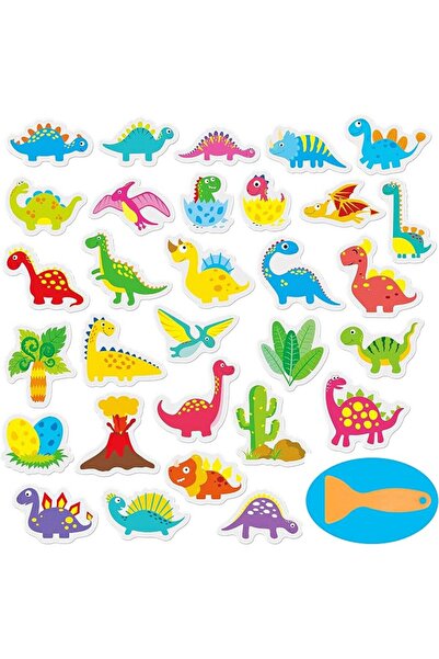 Yelajoy 30 PCS Dinosaur Bathtub Stickers Non Slip Waterproof Decals
