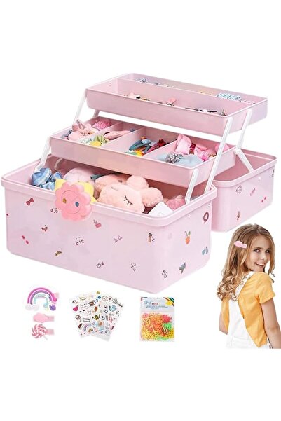 Generic Cute Little Girl Jewelry Box Lightweight Waterproof Three-Layer