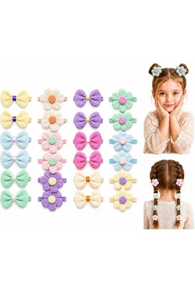 GENERAL 24Pcs Toddler Hair Ties, Baby Hair Ties for Girls, Cute Flower Elasti...