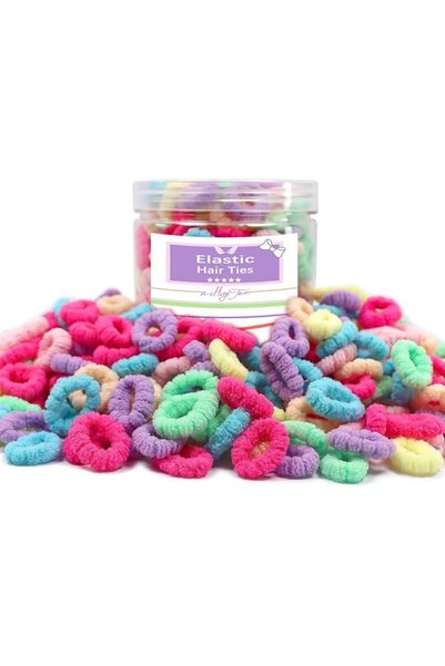 WillingTee 500PCS Small Baby Hair Ties,Cotton Toddler Hair Ties for Girls, Ki...