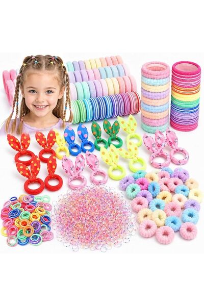 GENERAL Hair Ties for Little Girls 24 Colors 1440 Pcs with Tools, Elastic Sma...