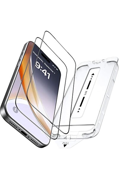 URBBKING واقي شاشة لهاتف iPhone 17 Pro Max مكون من قطعتين مع مجموعة أدوات محا...