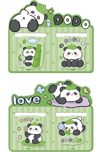 TERRIFI Panda Magnetic Bookmarks, 4PCS Cute Panda Design Page Markers with St...