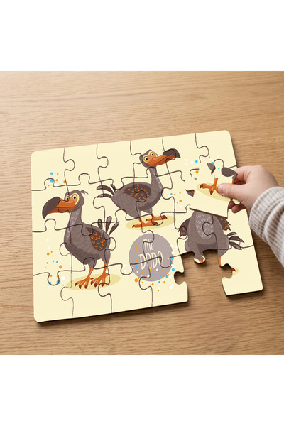 puntodizayn 24 Piece Wooden Children's Puzzle with Cute Pelican Birds Design ...