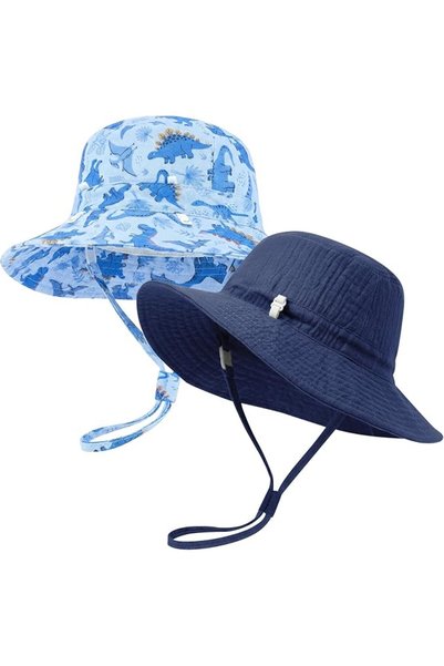 Play Tailor 2 Pack Newborn Baby Sun Hat Breathable Muslin Cotton Cap 0-24M