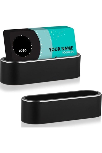 GENERAL 2 Pieces Business Card Holder, Aluminum Business Card Display Stand, ...