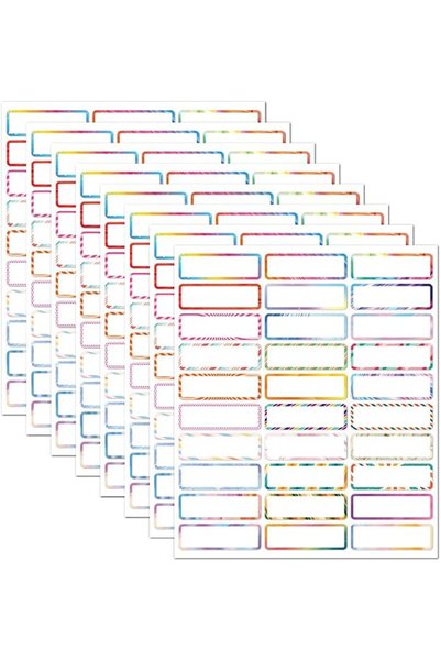 ASKIND 8 Sheet Large Waterproof Removable Mark Label with Clorful Border, 240...