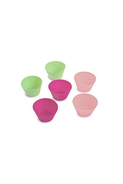 OEM Forme Cupcake Silicon Ø9x5cm, 6 buc, 3 Culori – Porții Individuale pentru...