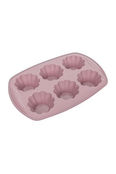 OEM Formă Silicon Roz pentru 6 Brioșe 29,5x20,5x3,5cm – Coacere Porționată