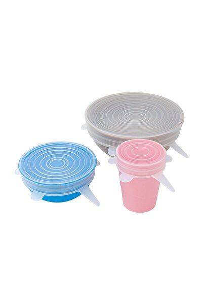 OEM Set 3 Capace Silicon Transparente 6/10/16cm pentru Boluri Rotunde si Patrate