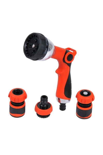 OEM Pistol Metalic pentru Furtun cu 8 Funcții și 3 Accesorii, Mâner TPR pentr...
