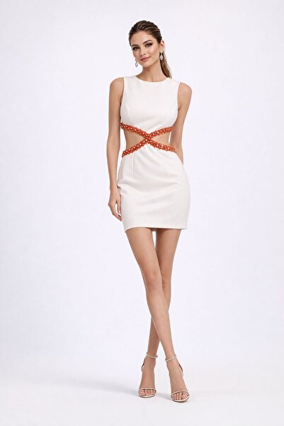 Bellissima Ivory Horizon Cutout Dress