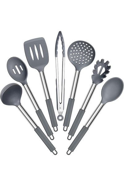 GENERAL E-far Silicone Kitchen Utensil Set, 7 Piece Heat-Resistant Kitchen Ut...