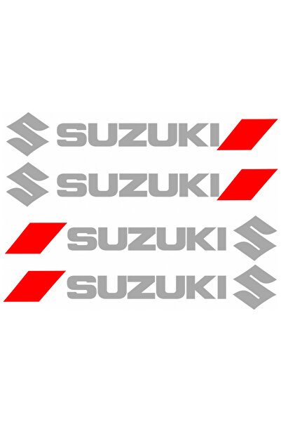Oracal Σετ 4 αυτοκόλλητων τιμονιού Suzuki – Λογότυπο + Κόκκινη αγωνιστική λεπ...