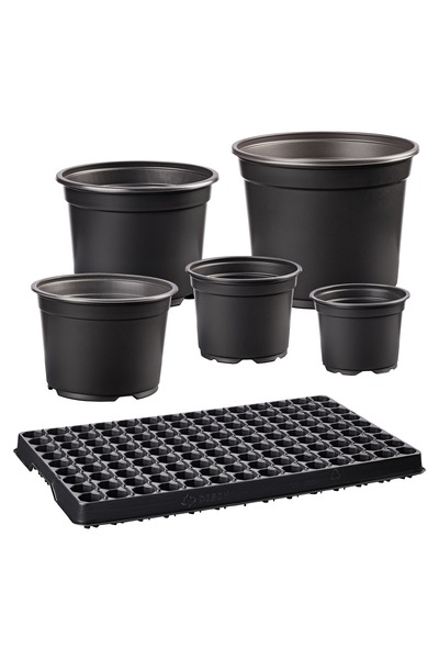 OEM Ghiveci rotund, plastic, 16.5 cm, negru