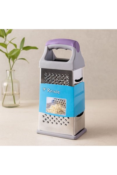 Generic Brand 9-Inch Steel Grater - Plastic Handle, Silicone Base