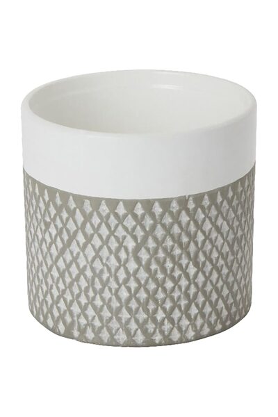 OEM Ghiveci rotund GOODHOME, lut, 14 cm, gri-alb