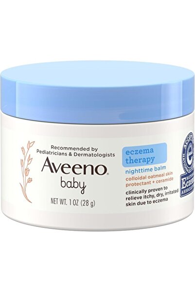 Aveeno Baby Eczema Therapy بلسم ليلي مع الشوفان الغروي، حجم مناسب للسفر، 1 أونصة